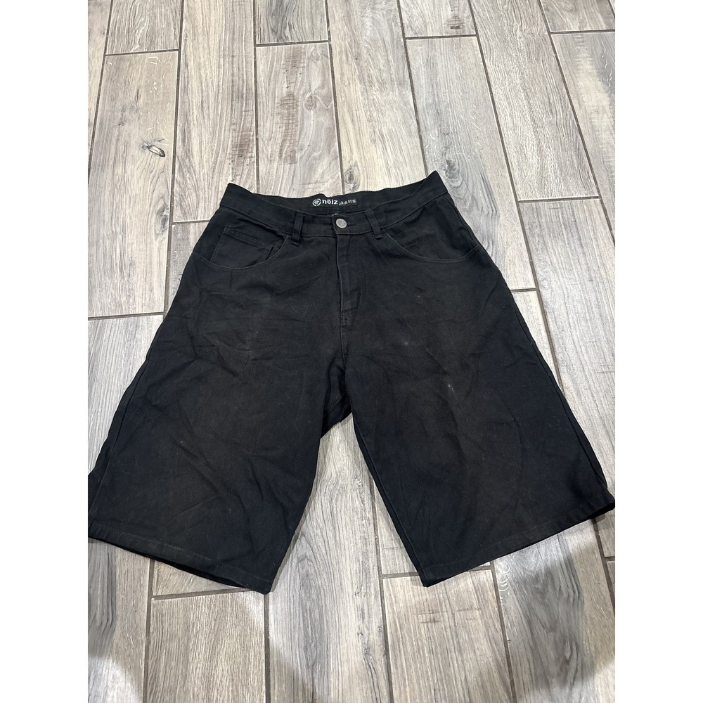 Noiz Jeans Men's Black Denim Jean Shorts Size 34 Relaxed Fit Skater Style